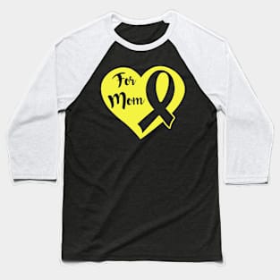 Heart Love For Dad Hydrocephalus Awareness Yellow Ribbon Warrior Support Survivor Baseball T-Shirt